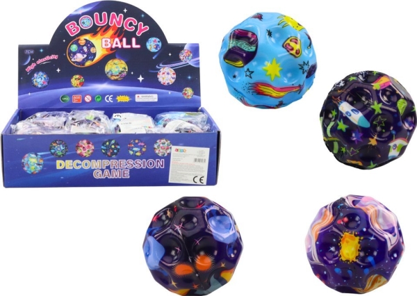 LeanToys sansebold til at slå, klemme og mase med fordybninger, Kosmos, 7 cm