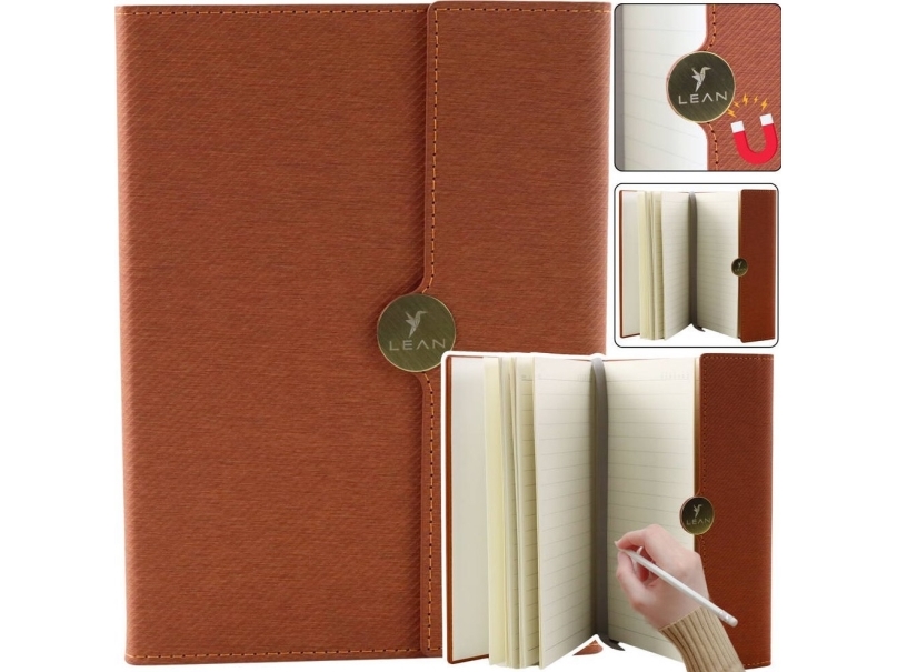 Leantoys Office Notebook Med Magnet Og Linieret Notesbog Brun |