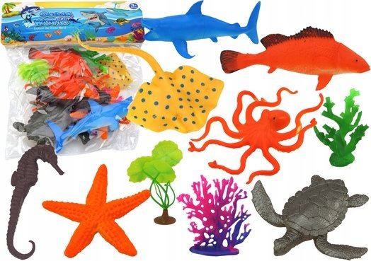 Leantoys Marine Animal Figures 7 Pieces Vandplanter