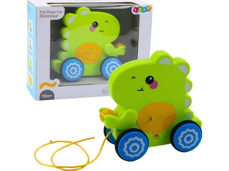 Leantoys Dinosaurier Zum Ziehen Für Die Kleinen Mit Geräuschen Und Rassel Grün