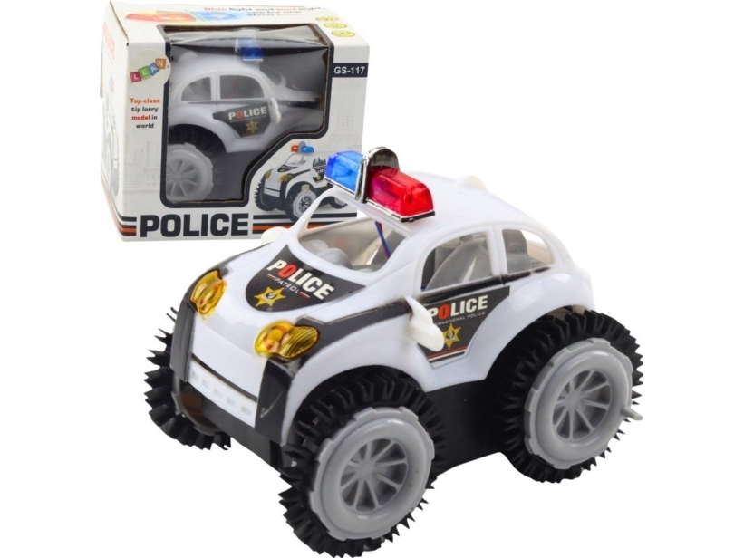 LeanToys polisbil med 360° hinder-/närhetssensor ljus och ljud vit | Leksaker - Radiostyrda leksaker - Bilar och akutbilar | GameStuff