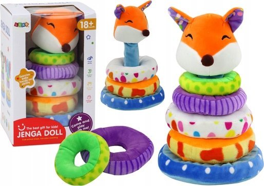 LeanToys Pyramid Plush Kettu opetusmaskotti värikäs 27 cm