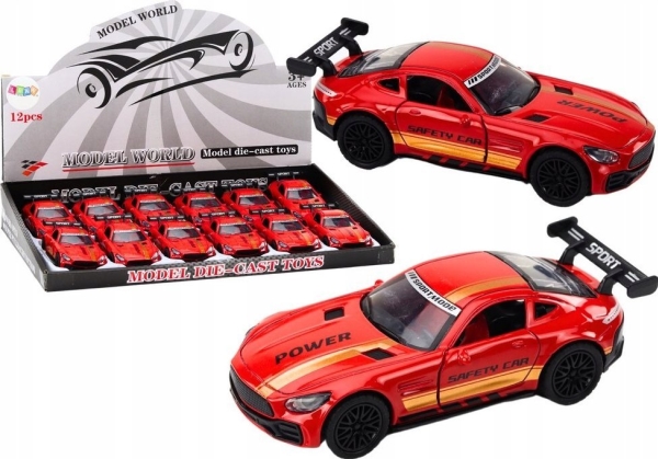 Leantoys Sports Car 1:32 Figur Red Spoiler Metal
