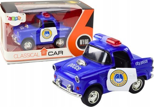 LeanToys polisbil klassisk 1:38 batteri ljus och ljud blå | Leksaker - Radiostyrda leksaker - Bilar och akutbilar | GameStuff