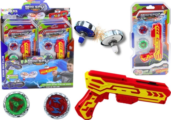 LeanToys sæt pistol med raketstarter 2 metalplader rød lys