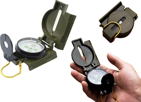 Turistkompass Busol Mätning Fluorescerande spetsar Aluminium LEAN | Utomhus - Outdoor utrustning - Metalldetektorer och tillbehör | GameStuff