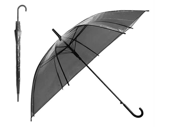 Aptel hopfällbart paraply PARASOL 91cm transparent svart BQ13G | Sport & Träning - Tillbehör - Paraply | GameStuff