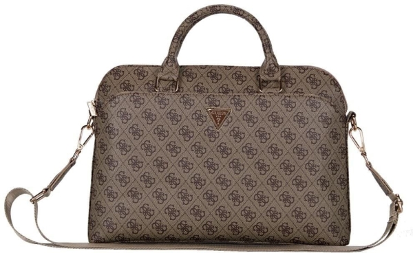 Guess Pu 4G Trekant-Logo Computertaske 13/14/15'' Brun
