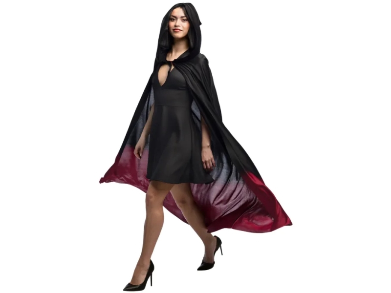 Boland 71020, Fancy Dress Cape, Adult, Any Gender, Black, Red, 400 G, 490 Mm