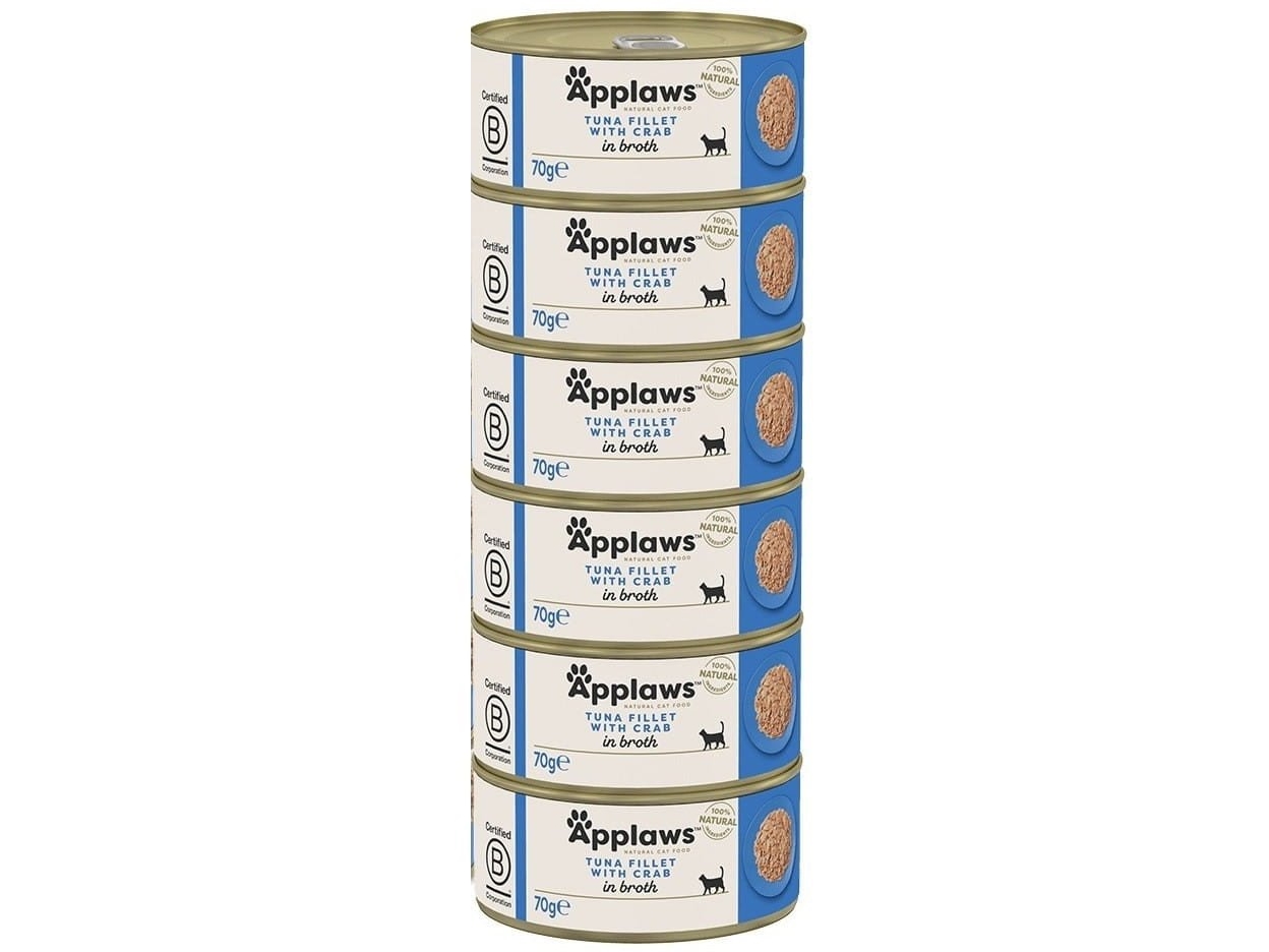 kattemat i buljong 6 x 70 g - Tunfiskfilét & Krabbe