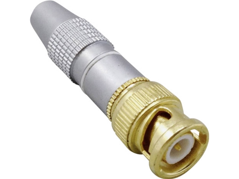 Conrad Connettore Bnc Spina Dritta 50? 1 Pz., Bnc, Messing, Sølv, Lige, Messing, Krom, 50 Ohm (O), Rohs