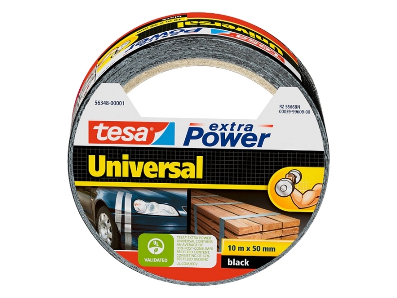 tesa® EXTRA POWER stoftape universal 10m x 50mm sort