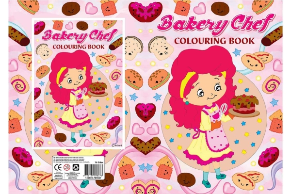 Malbuch A4 Bakery Chef 16 Seiten