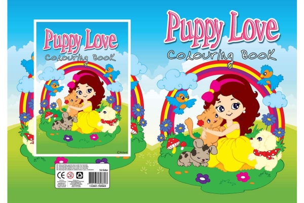 Målarbok A4 Puppy Love 16 sidor | Skola & Hobby - Konsthantverk - Handgjorda produkter | GameStuff