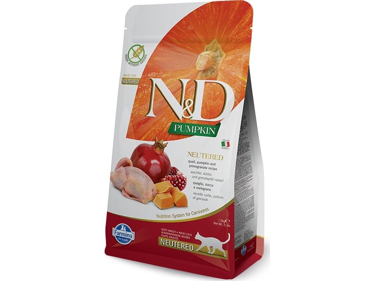 Farmina Farmina N&D Cat Pumpkin Neutered Quail & Pomegranate - Dry Cat Food With Quail, Pumpkin And Pomegranate 5 Kg