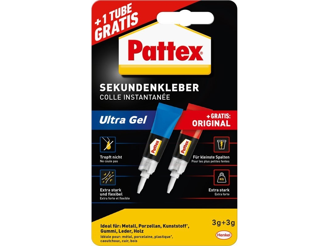Pattex superlime 1x ultragel 3g  1x flydende 3g gratis