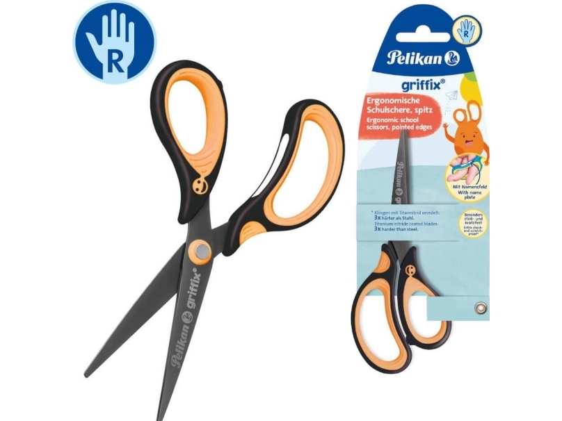 Pelikan Griffix, Erwachsener, Gerader Schnitt, Eins/Eine , Schwarz, Orange, Metall, Universal