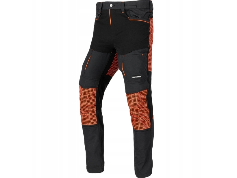 Lahti Pro Roofing-Bukser Sort-Orange Med Elastisk Linning, L, Ce, Lahti