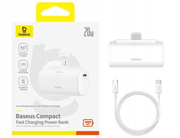 Powerbank Os-Baseus Compact Ip 5000Mah 20W (Weiß)