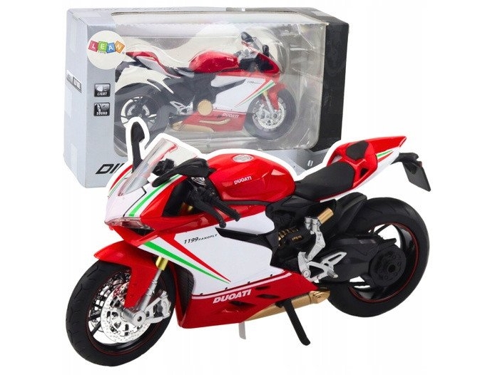 Lean Toys Rotes Metall-Sportmotorrad Mit Licht Und Sound 1:12
