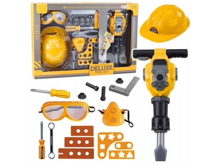 Lean Toys Vaikų mechaniko įrankių rinkinys su pneumatiniu plaktuku