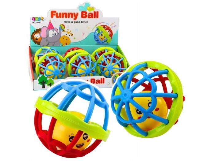 Sensory Rubber Rassel Ball Flexibel Farbig