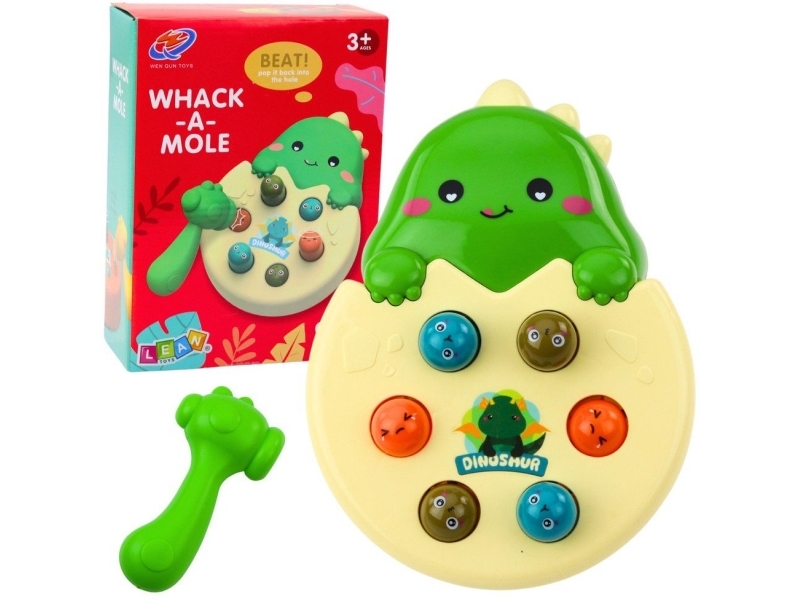 LeanToys spännande spel Mini Whack A Mole Dino i ägg grön | Leksaker - Rollek - Musikleksaker | GameStuff