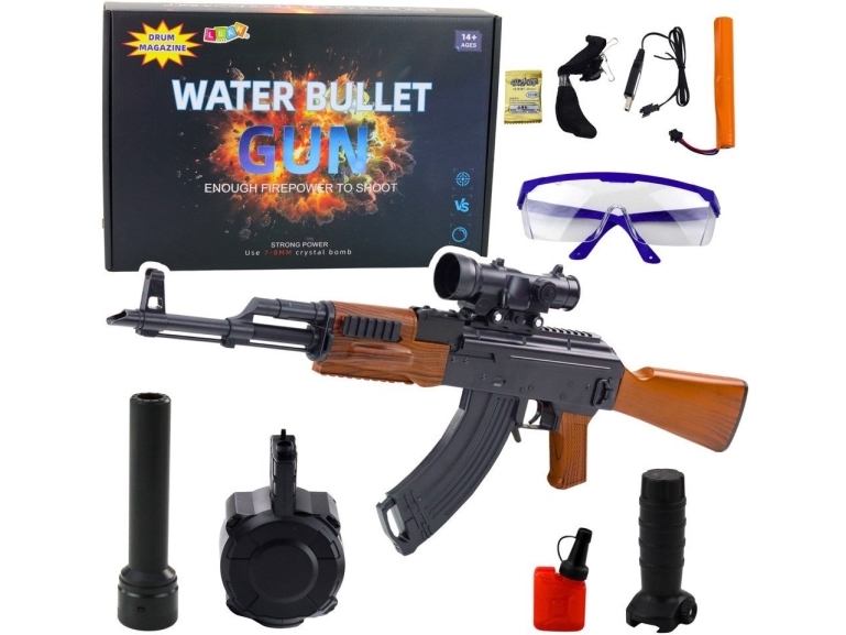 Lean Toys AK Vandens Kamuoliukų Šautuvas su Aksesuarais ir Apsauginiais Akiniais