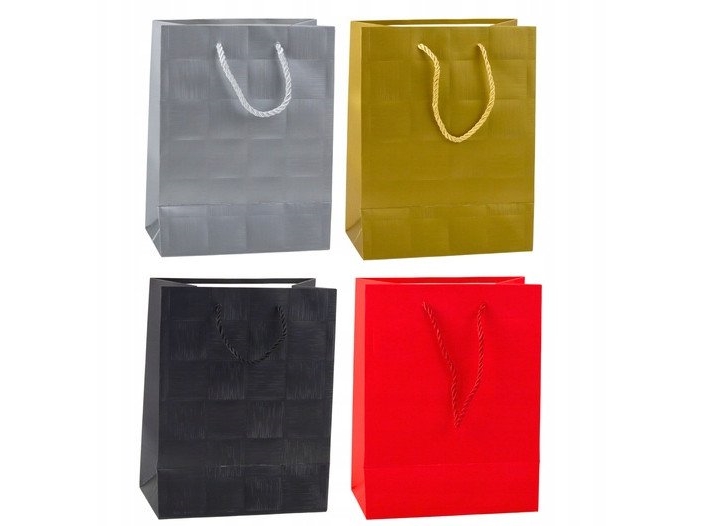 LeanToys gavepose Kvadrater struktureret elegant 23 x 18 x 10 cm