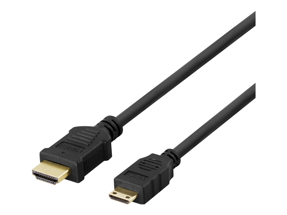 Deltaco - High Speed - Hdmi-Kabel Med Ethernet - Hdmi Han Til 19 Pin Mini-Hdmi Han - 2 M - Sort - 4K60 Hz (3840 X 2160) Support