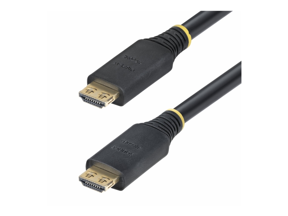 StarTech.com 35ft (10.6m) Active HDMI Cable w/Gripping Connectors - Hög hastighet - HDMI-kabel med Ethernet - HDMI hane till HDMI hane - 10.6 m - skärmad - svart - aktiv, 2K144Hz stöd, 4K60Hz UHD-stöd, HDR10-stöd | Datortillbehör - Kablar & adaptrar - Videokablar & adaptrar | GameStuff