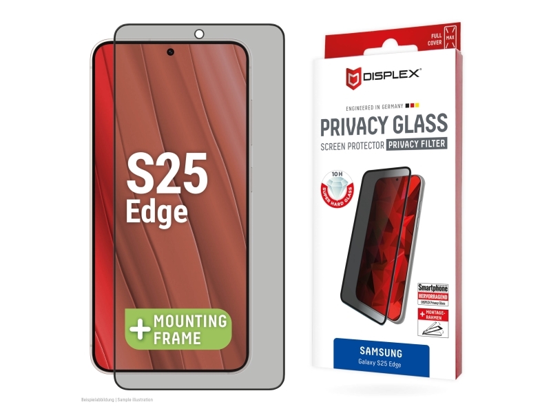 Displex 02106, Samsung, Galaxy S25 Edge, Tør Påføring, Støvresistent, Slagbestandig, Ridseresistent, Stødresistent, Transparent, 1 Stk
