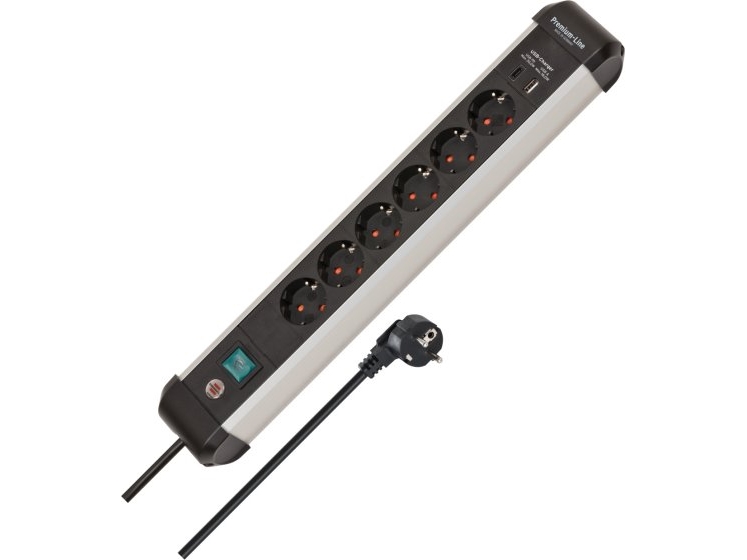 Brennenstuhl 1391030611, 3 M, Drinnen, Ip20, Schwarz, Silber, 6 Ac-Ausgänge, 230 V