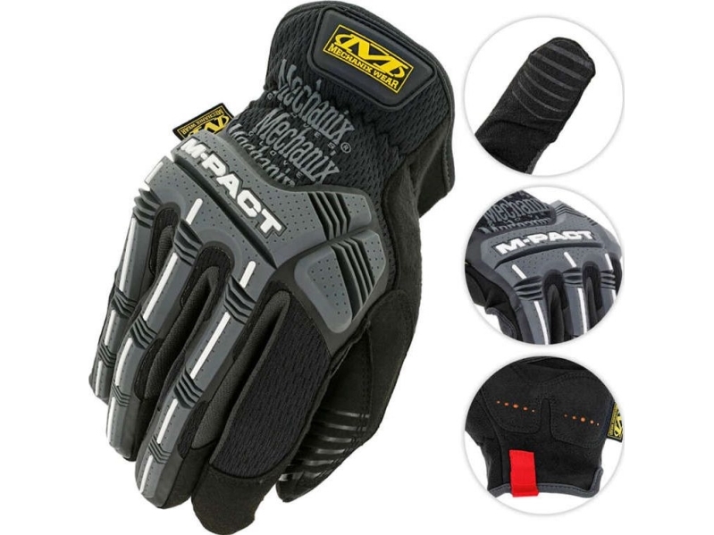 Mechanix Wear Mechanix M-Pact Open Cuff Handsker Str. M. Handske Med Manchet, Trekdry , Syntetisk Læder, Håndflade, Knoer, Armortex , Fingerbeskytte