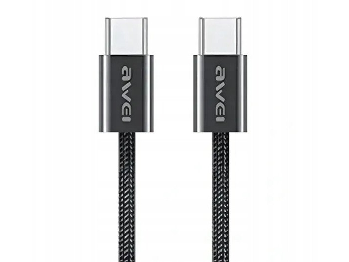 Awei Usb-C - Usb-C 1M Usb-Kabel Schwarz