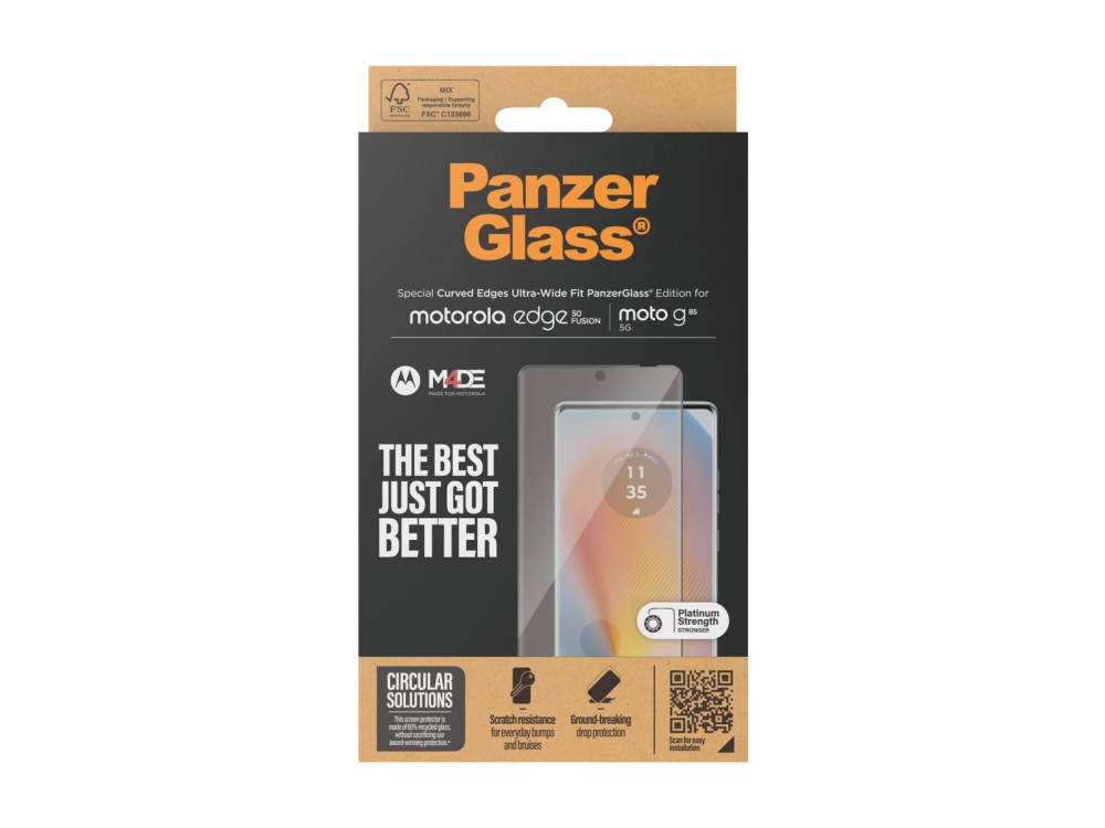 Panzerglass Screen Protector Motorola Edge 50 Fusion | G85 | Ultra-Wide Fit, Motorola, Motorola - Moto G85, Motorola - Edge 50 Fusion, Trockene Anw