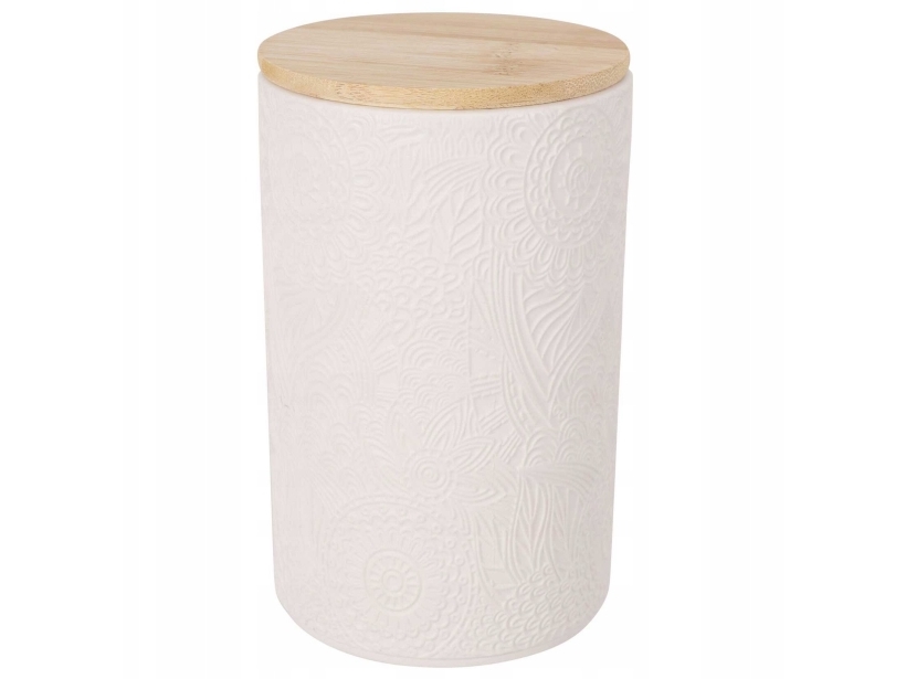 Keramikburk med bambulock, Ø 10 x 16 cm | Baby & barn - Dekoration - Burkar och krukor | GameStuff