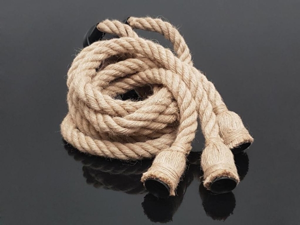 Valaisin, jossa on neulottu materiaalikaapeli, 3 x E27, 1,5m, LED-linja