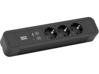 Bachmann Primo 2 - Stikdåse - Output-Stikforbindelser: 3 (Usb, 3 X Strøm) - 2 M Ledning - Sort