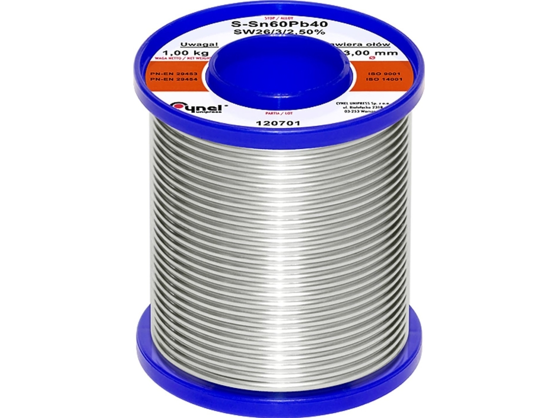 Lötmetall Mit Flussmittel Cynel Lc60-Sw26 3,00 Mm 1 Kg