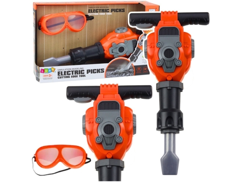 Lean Toys Žaislinis pneumatinis plaktukas su akiniais vaikams