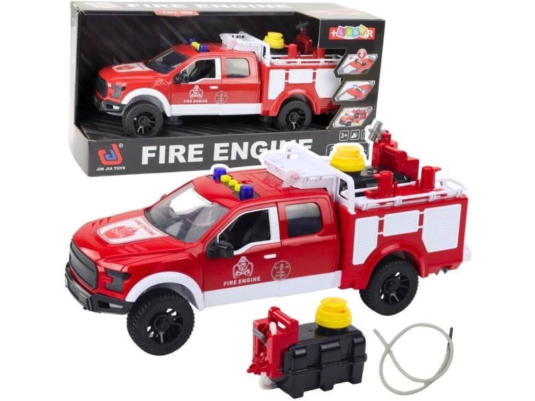 Lean Toys Gaisrinės Žaislinis Automobilis su Purškimo Funkcija ir Šviesomis