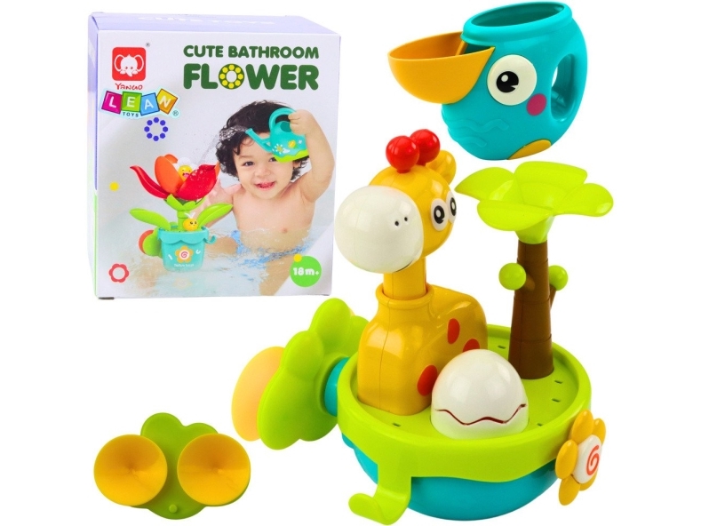 Badelegetøj - giraf, sensorisk interaktiv sugekopper, farverigt