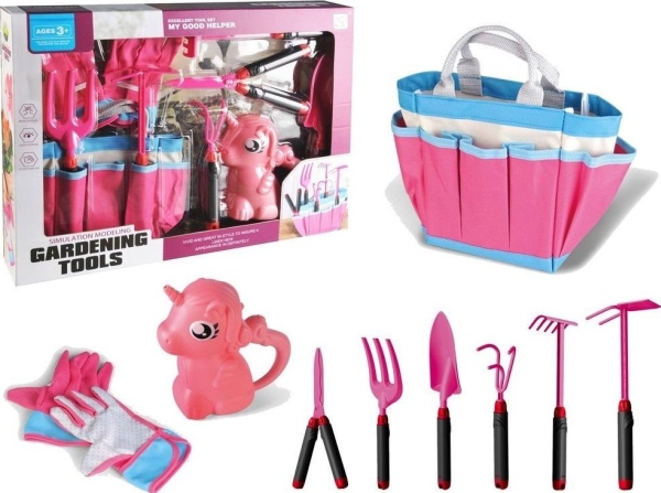 Lean Toys Vaikiškas sodo rinkinys Gardening Tools, rožinis