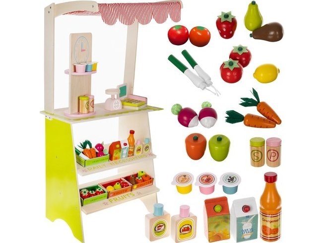 Vaikiškas žaislas, medinis kioskas su priedais Kruzzel 24888