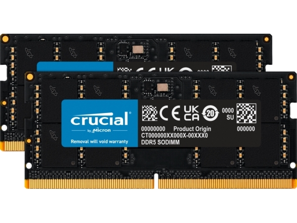 Crucial Ct2k64g56c46s5, 128 Gb, 2 X 64 Gb, Ddr5, 5600 Mhz, 262-Pin So-Dimm