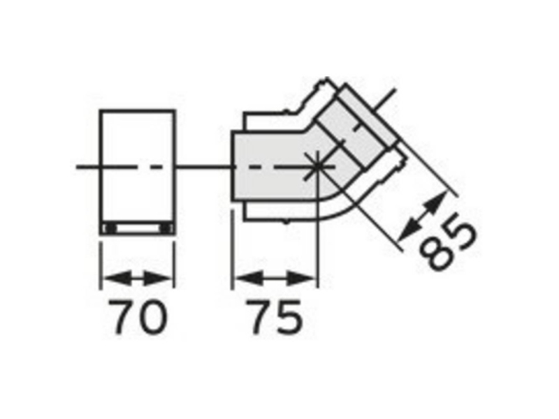 Vaillant Bøjning 45 Gr. - 303211 | Ventilation & Klimat - Ventilationstillbehör - Övriga | GameStuff