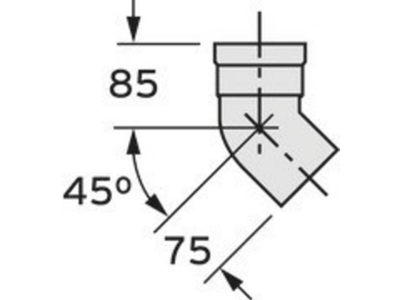 Vaillant Kolanko 45° DN80 - 303259 | Ventilation & Klimat - Ventilationstillbehör - Övriga | GameStuff
