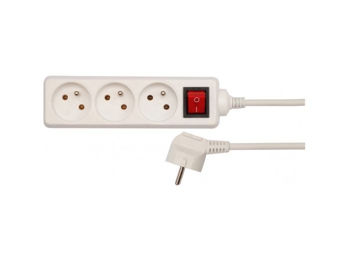 Vorel Strømforsyningsliste 3 Udtag 3 M Hvid (72528)