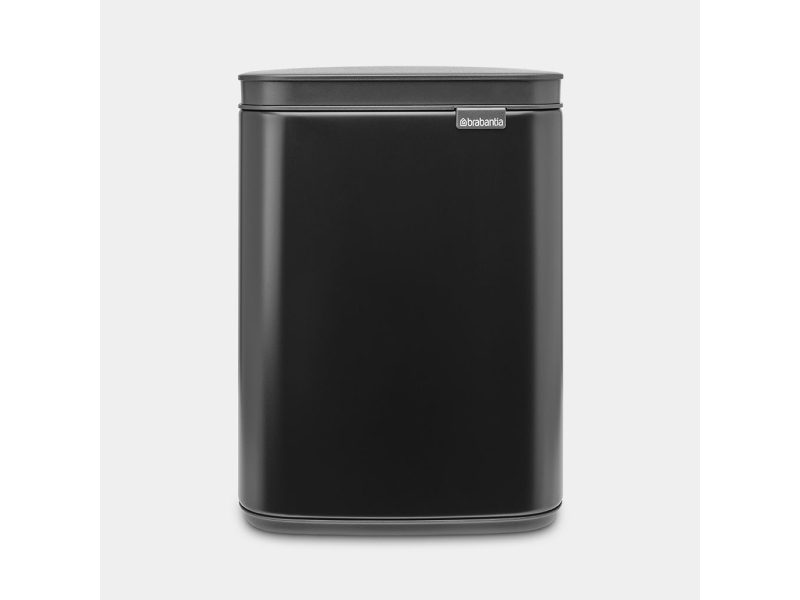 Brabantia Bo Waste Bin, 4 l, Rektangulär, Stål, Svart, Stål, Manuell | Köksutrustning - Hushålls tillbehör - Sopsortering | GameStuff